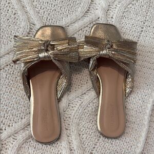 BAMBOO Gold Mules Slip-On Shoes